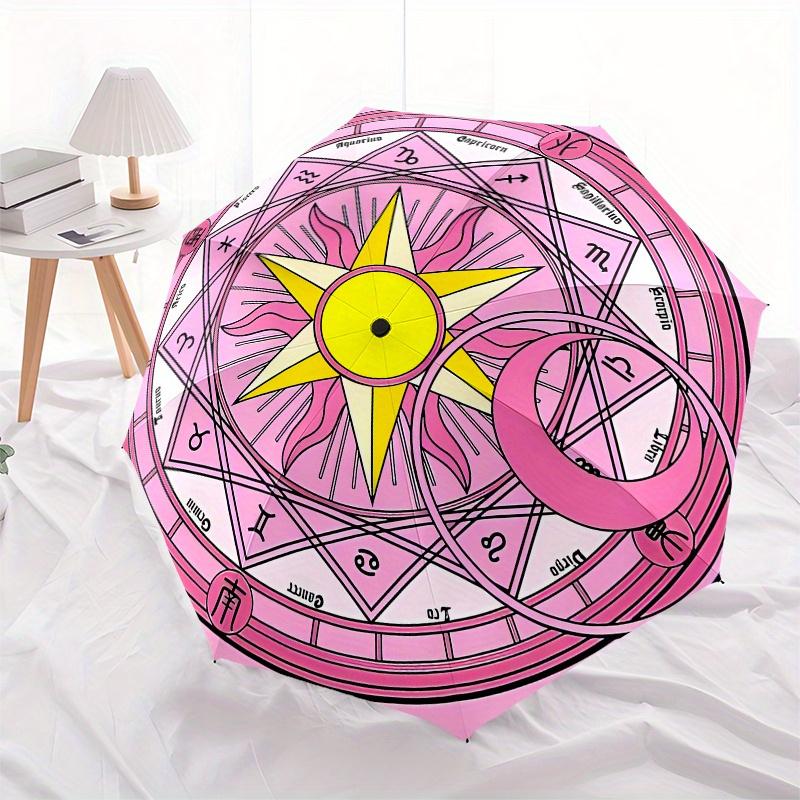 Magical Pink Zodiac Symbol Decal for Cars, Laptops, or Any Smooth SurfaceUmbrella, Portable 3-Fold Umbrella for Men & Women,Christmas Gift ES302