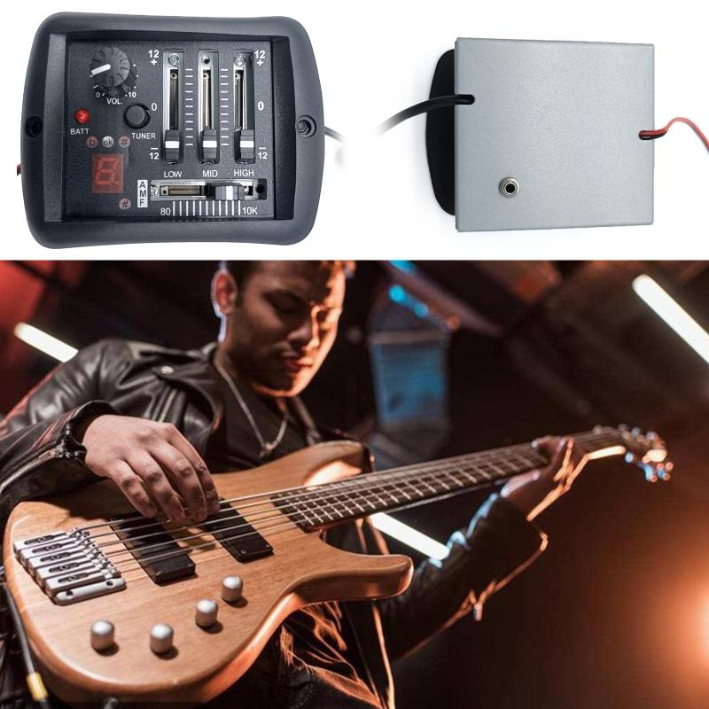 3 Band Preamp Equalizer Tuner Piezo Pick-up Acoustic Guitar Pickups Piezo Pickup for Acoustic Guitars