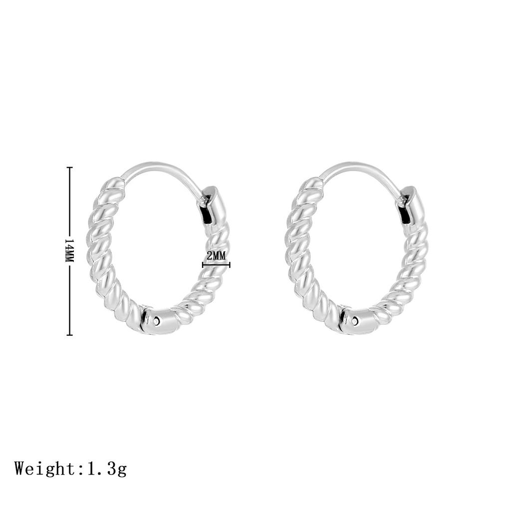 Stylish and Personalized Twist Woven Stainless Steel Round Earrings Simple and Exquisite Stud Earrings