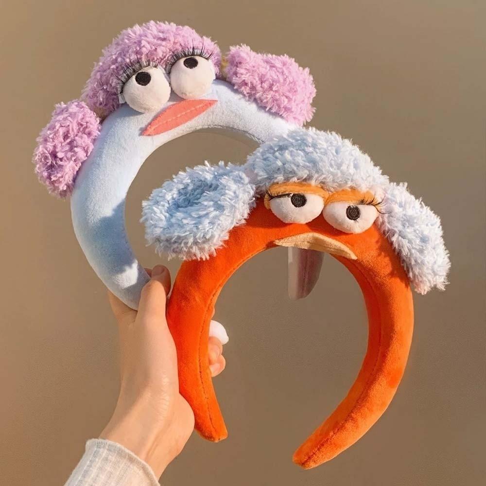 Colorful and Vibrant Adorable Hair Hoop Wacky Girls Cartoon Hairband Big Eyes Plush Headband  Women