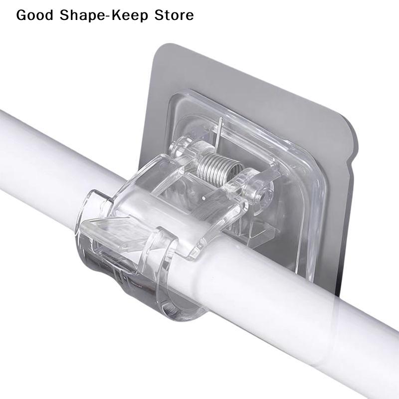 Non Drilling Curtain Rod Hooks 10pcs Household C Shape Curtain Rack Quick Easy Install Holder for Window Drapes and Curtains