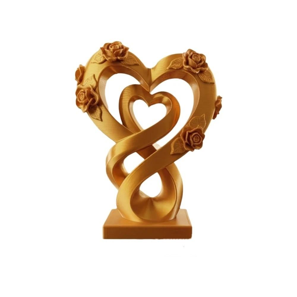 Modernes Herz-Rosen-Ornament Romantisches Herz-Statuen-Ornament Kreatives Liebes-Ornament Valentinstagsgeschenk