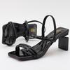 Fashion New Square Toe Strange Style Women Sandals Sexy Open Toe Narrow Band Designer Shoes Fashion Comfortable Large Size Slide Sandals