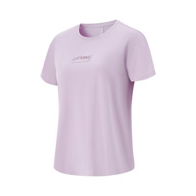Li Ning Fitness Series Lässig Eisseide Schnelltrocknend Kühl Bequem Vielseitig Rundhals Buchstabenprint Kurzarm T-Shirt Damen T-Shirt ATSV506-4