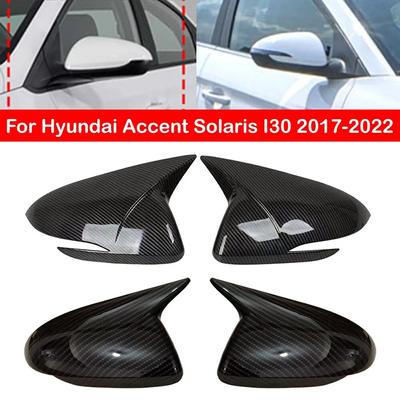 Dla Hyundai Accent Solaris I30 2017- Samochodowa Nakładka na Lusterko Boczne Naklejka Nakładka Skrzydła Zewnętrzna Obudowa Drzwi Listwa Wykończeniowa Włókno Węglowe
