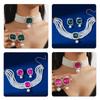 Pack Of 1 Set Elegant Multilayer Faux Pearls And Geometric Crystal Necklace and Earrings Set For Women Lady
