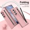 Z Fold7 Luxury Hinge Protection Leather Case for Samsung Galaxy Z Fold7 Fold 7 Fashion Electronic Pen Slot Cover with Glass Film