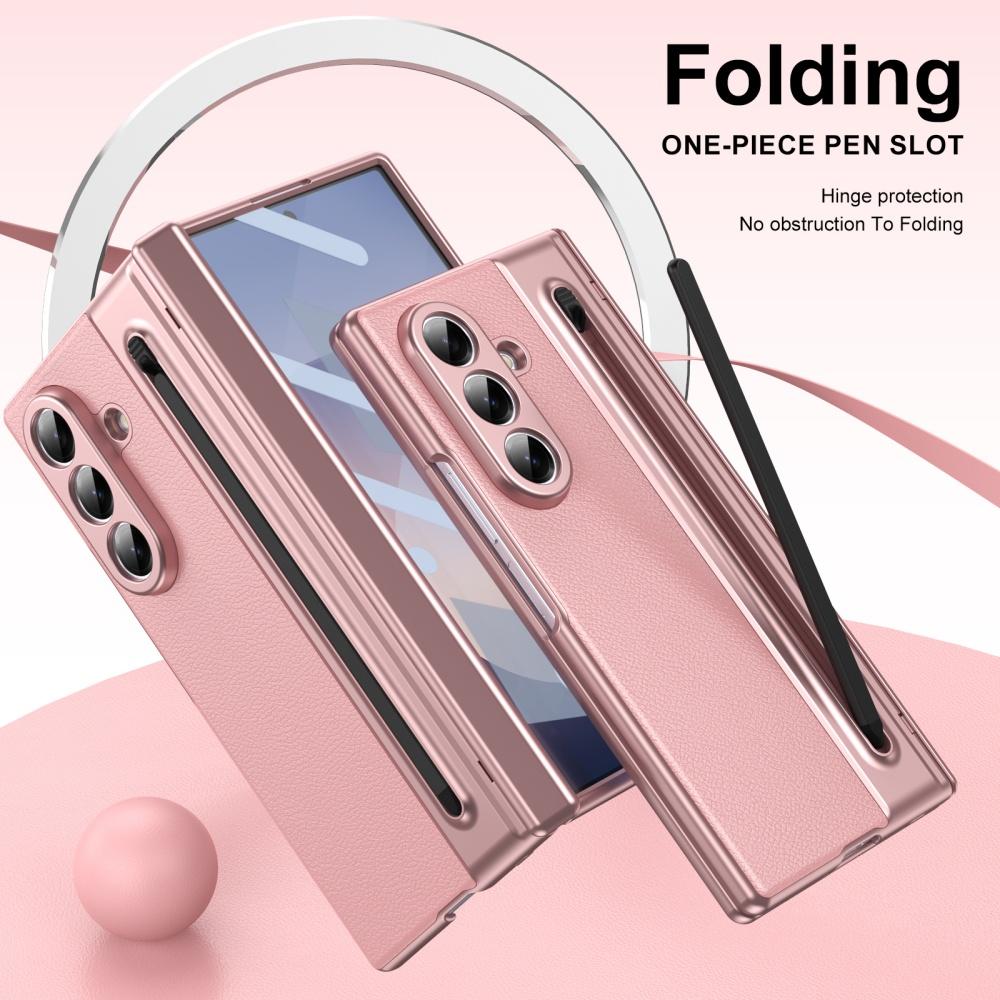 Z Fold7 Hinge Protection Leather Case For For Samsung Galaxy Z Fold7 Fold 7 Fashion Electronic Pen Slot Cover with Glass Film