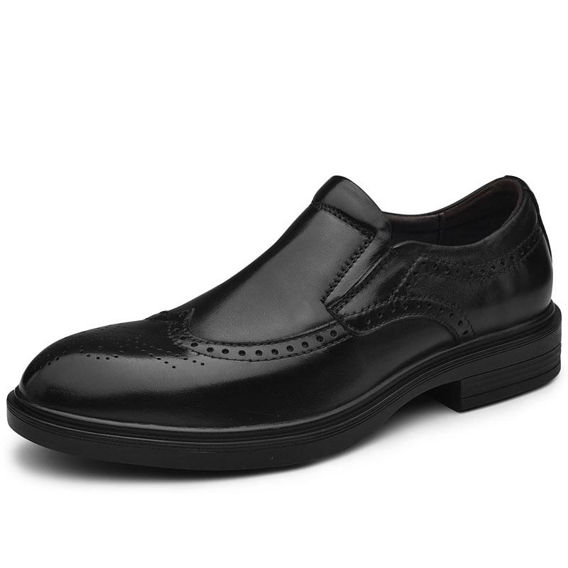 Fashion Men Genuine Cow Leather Brogue Wedding Business Mens Casual Flats Shoes Luxury Brand Oxford Shoes for Men's Shoes Platform Shoes