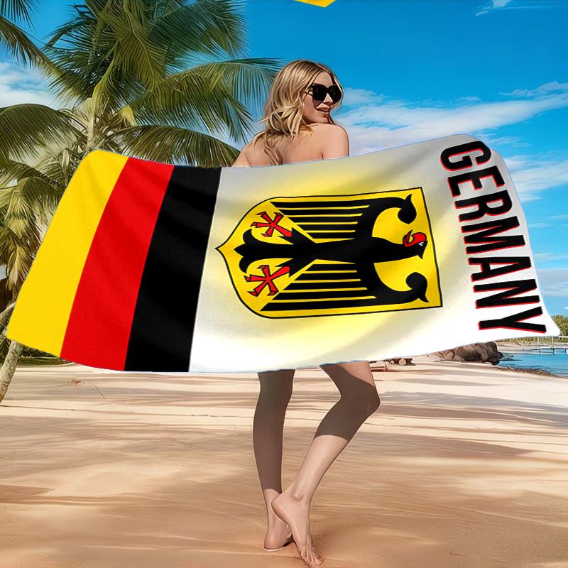 Asciugamano da Spiaggia con Design dello Stemma della Germania, Asciugatura Rapida, Facile da Curare, Adatto sia per il Fitness che per le Vacanze al Mare, Essenziale per lo Sport
