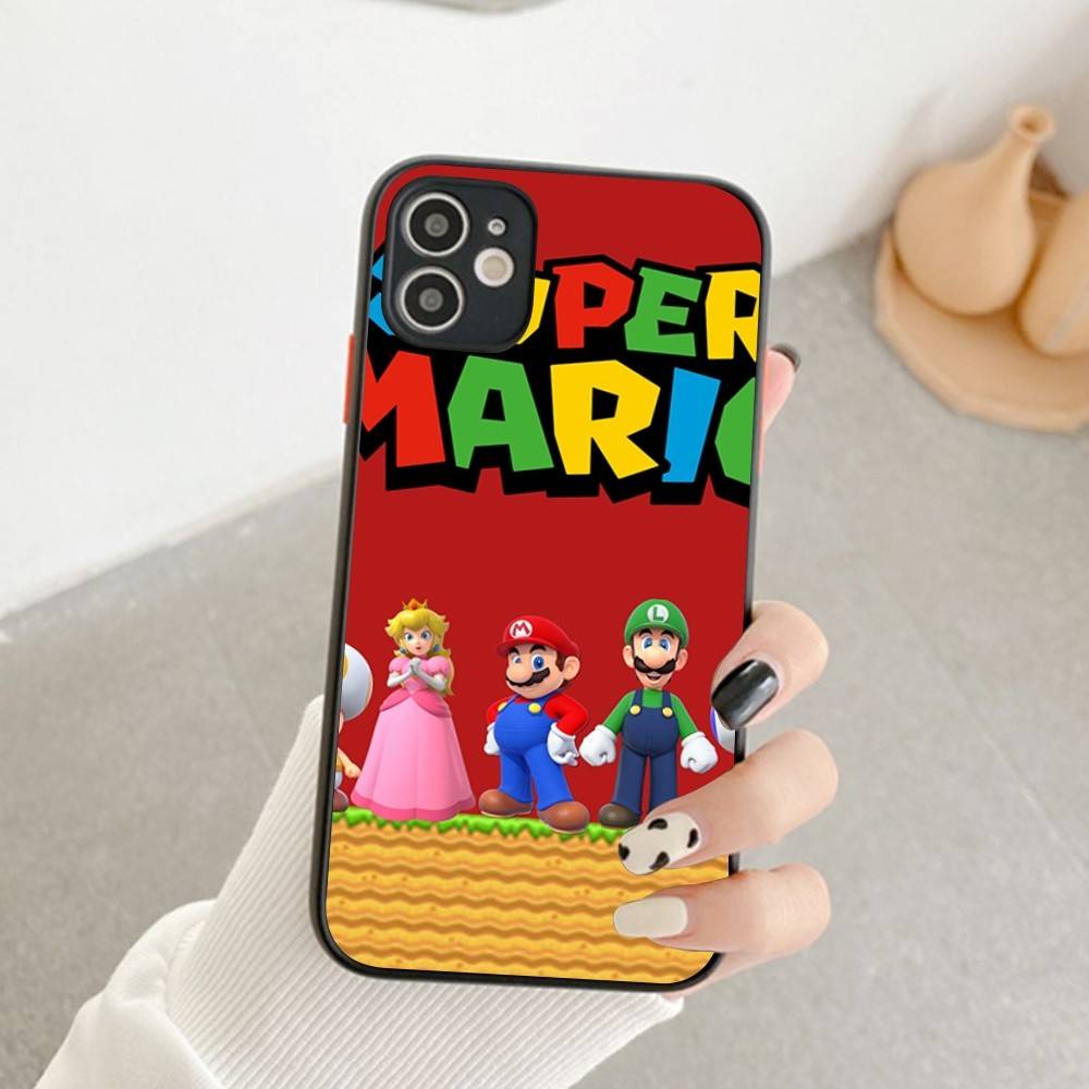Hot Games Super Marioes Phone Case for iPhone 14 11 12 13 Mini Pro Max 8 7 Plus X XR XS MAX Translucent Matte Cover