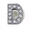 Charms Scarpe Diamante Strass Scintillante Lettera Argento Cristallo Alfabeto Decorazioni Scarpe Gioielli Slider Braccialetto Braccialetti
