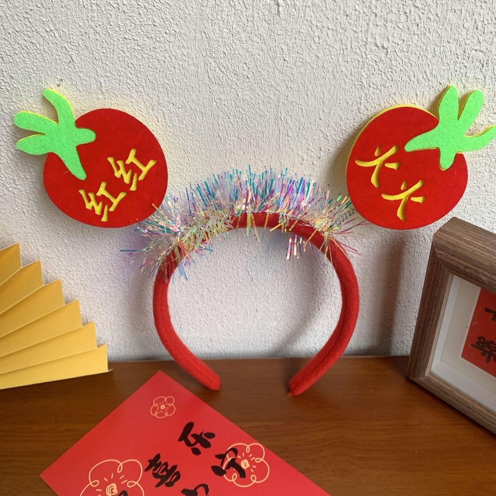Cartoon Snake Year Headband Red Hairband Festive New Year Headwear  Party Decoration