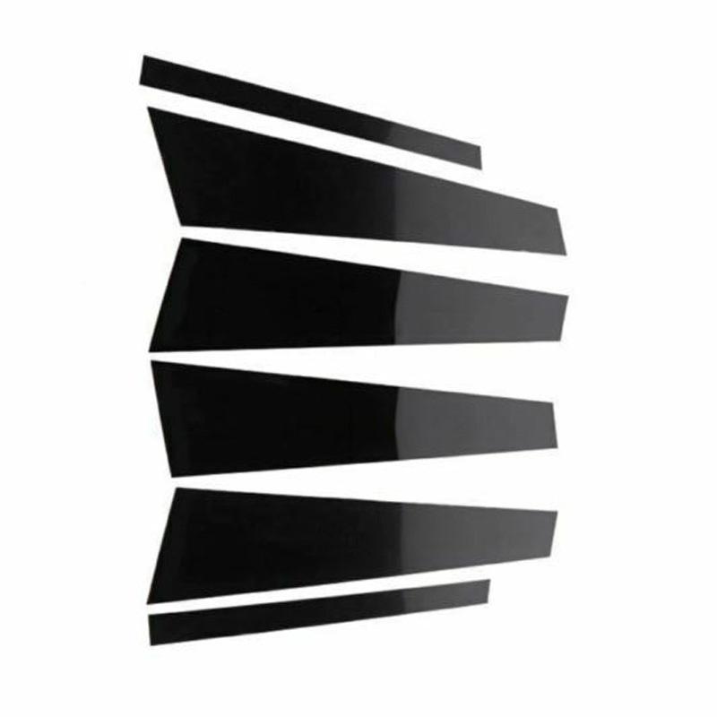 Fit For BMW 3 Series E90 2005-2012 Carbon Fiber Black Car Window Door Column BC Pillar Post Cover Trim Mirror Effect PC