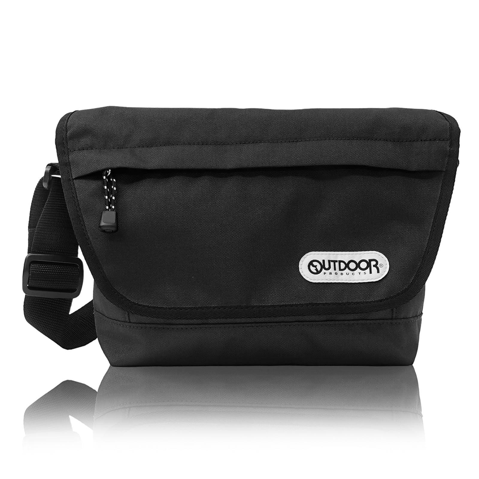 

Mini Messenger Bag Shoulder Compact with Pocket Plain Basic Simple Rough Black 1 [Outdoor Products]