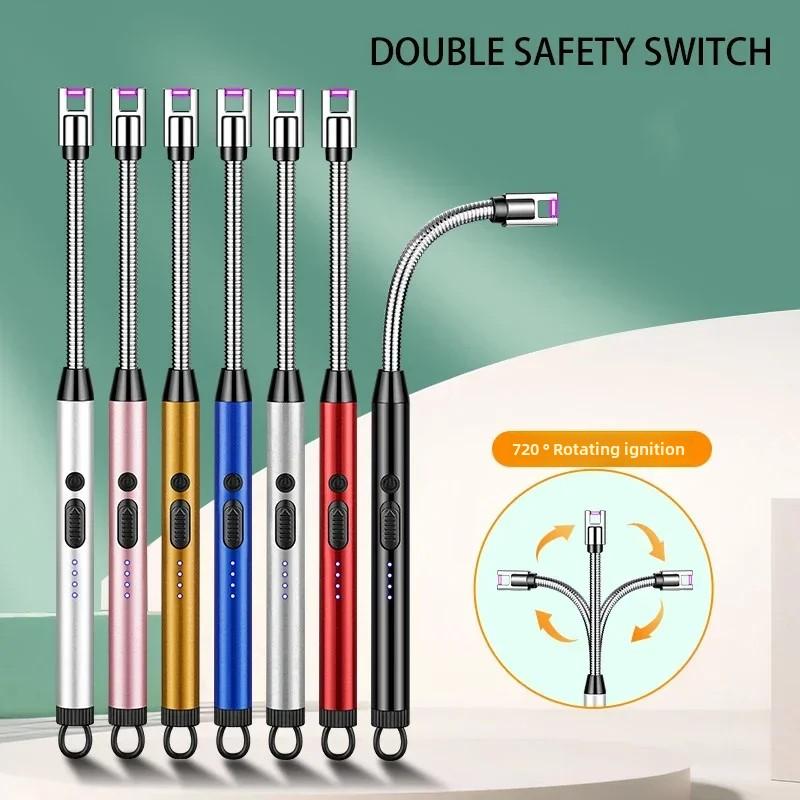 Creative Electric Solitary Electronic Pulse Ignition Household Kitchen Artifact Outdoor Windproof Long Range Charging Lighter