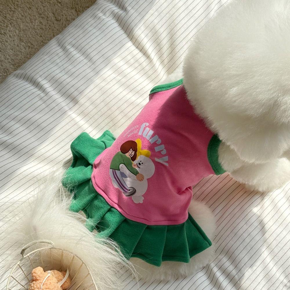 Thin Strap Dogs Vest Printed Design Small Dog Cat Dress T-Shirt Puppy Camisole Spring and Summer