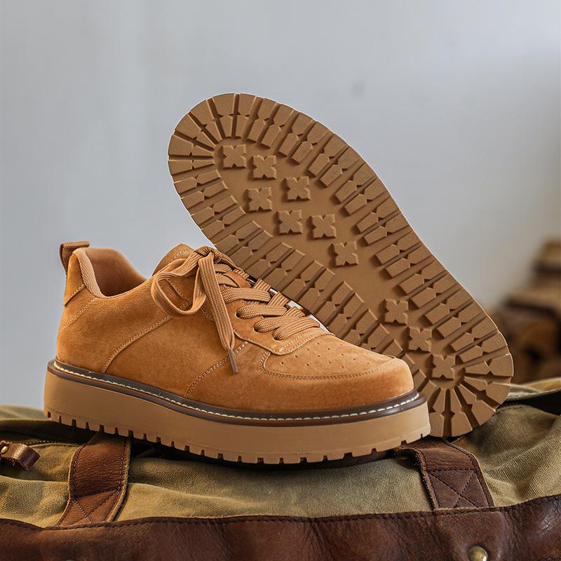 

Очень большой размер Американские ретро кожаные мужские туфли на толстой подошве средней высоты желтые ботинки, матовая кожа мужские короткие ботинки, мужские мартины 46