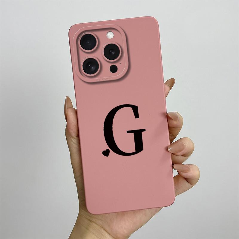 For iPhone 15 Pro Max Case iPhone 15 Plus Phone Case iPhone 15 Pro Cover iPhone 15 Cute Couple Initial Letters Skin Matte Cover