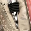 Chrome Bottle Stopper Crystal Heart Shape Wedding Favor Drink Reception