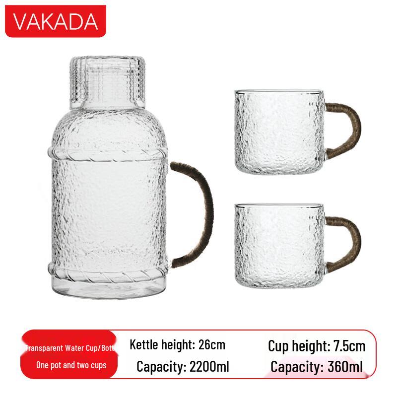 VAKADA Borosilicate Glass Pitcher & Cup Set