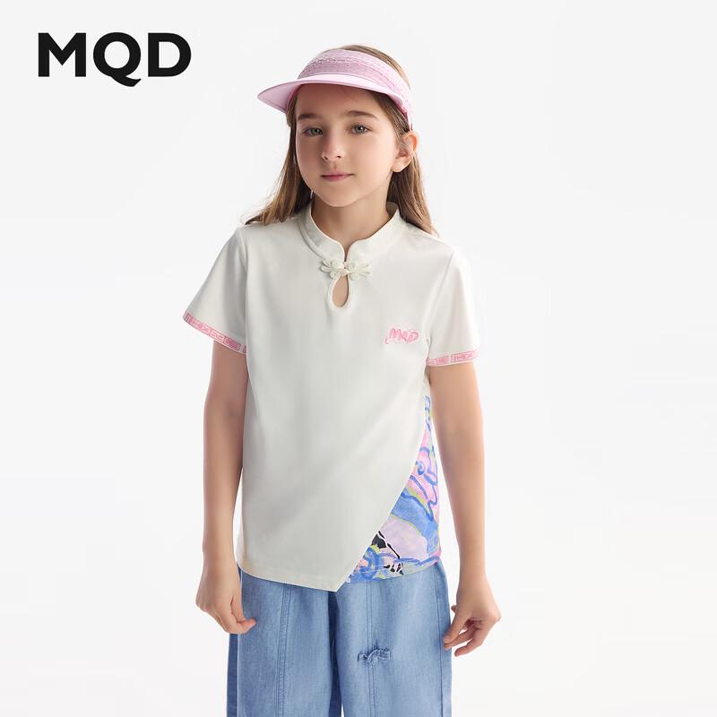MQD Girls  Summer Short Sleeve T-Shirt with Letter Print 160