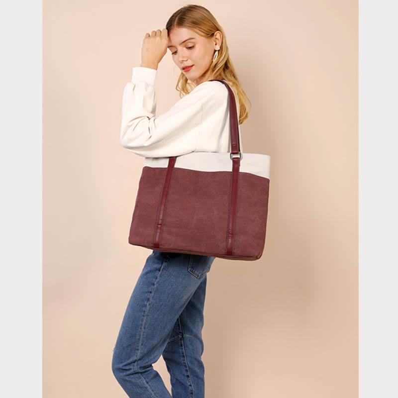 Plátěná taška Taška na notebook Retro Plátěná dámská taška Velkokapacitní plátěná taška přes rameno Neformální dámská taška do tašky Krátký výlet