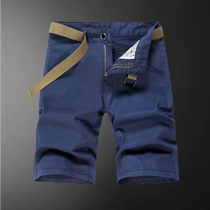 

Мужские повседневные шорты средней длины из чистого хлопка - летняя одежда для активного отдыха 33 темно-синий