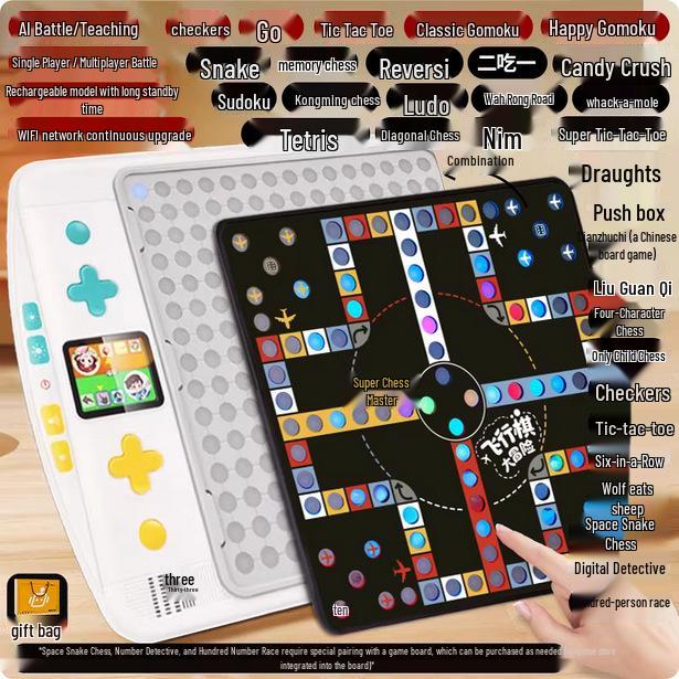 Kinder KI Smart Go Plus Tic-Tac-Toe & Fünf in einer Reihe Multifunktionales Schachspielzeug