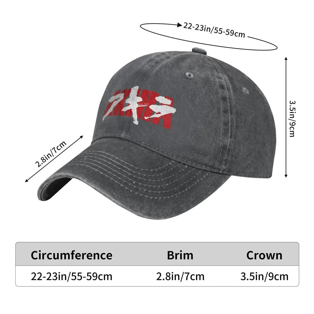 Bloody Akira Washed Baseball Cap  y2k Cute Sun Trucker Hat Spring Men Adult Hiking Fishing Baseball Caps