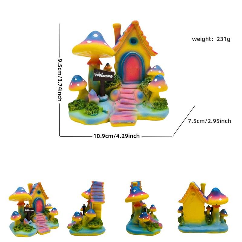 Garden Landscaping Ornaments Simulation Colorful Cartoon Mushroom House Creative Painted Lawn Garden Kindergarten Decoration Layout