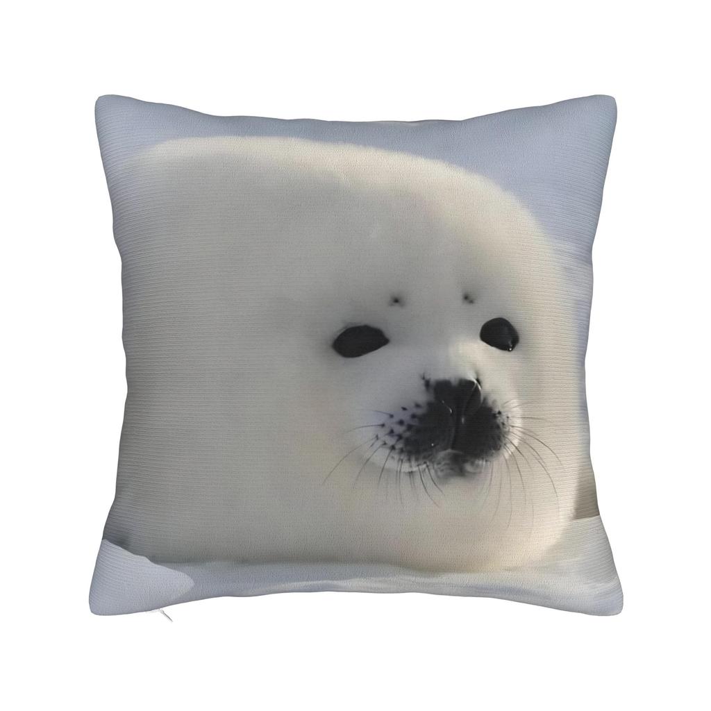 Seal Sea Cute White Pillowcase Polyester Cushion Cover Decoration Pillow Case Cover Home Zippered 40X40cm