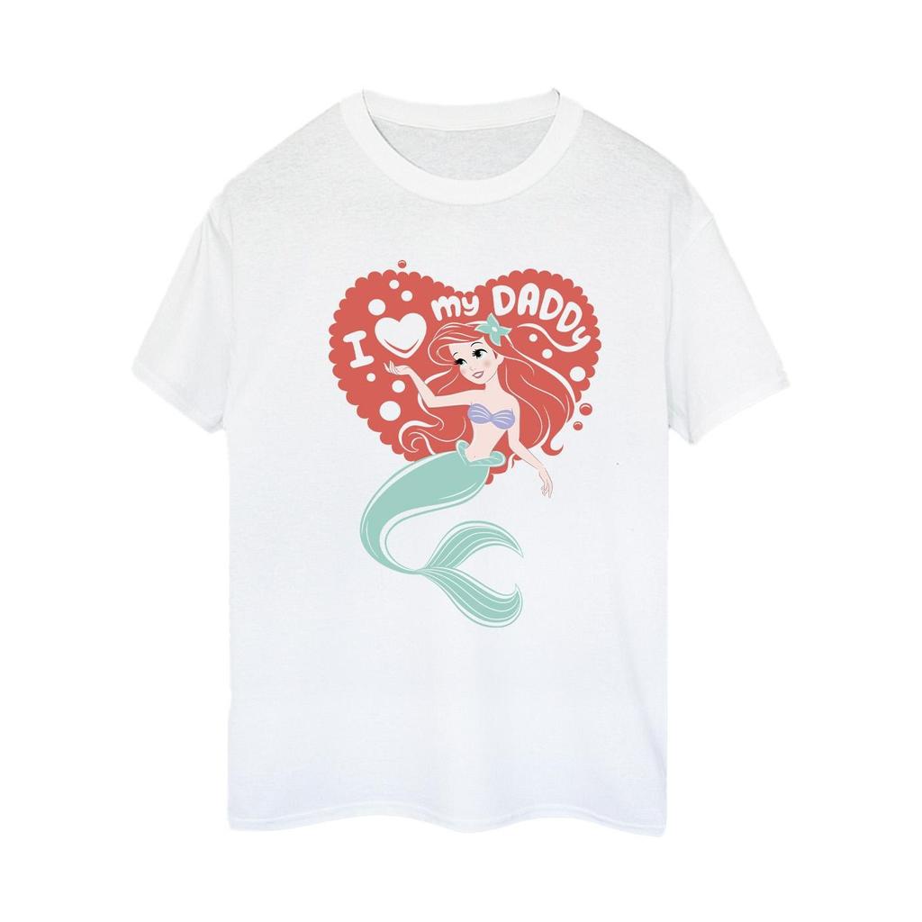 Disney Womens/Ladies The Little Mermaid Love Daddy Cotton Boyfriend T-Shirt