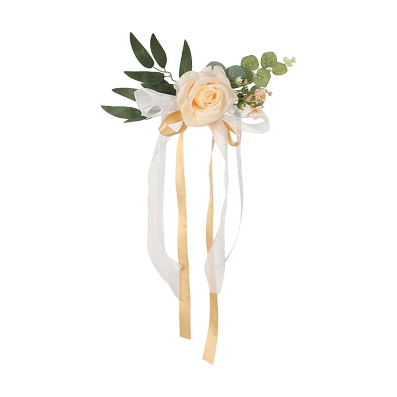 1Pack Wedding Chair Back Flower,Wedding Chair Decorations Aisle Benches Pew Flowers,Church Artificial Flowers for Wedding X3UC