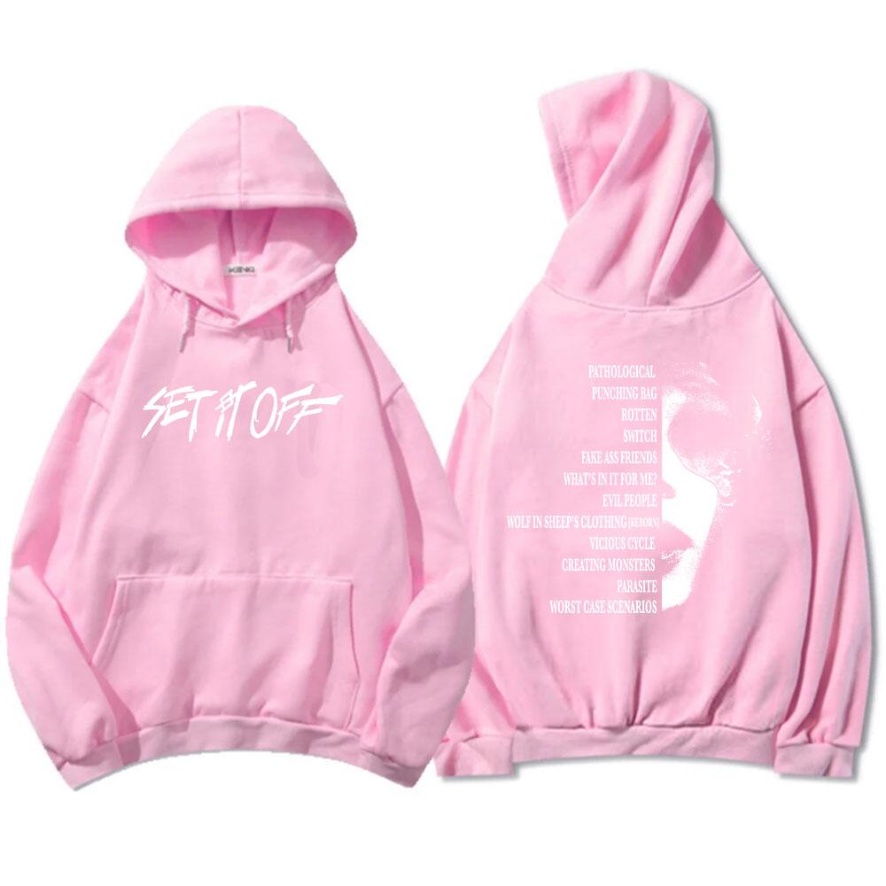 SIO Album Tracklist Hoodie Rock Band Set It Off Sweatshirts Grunge Fashion Unisex Streetwear Hip Hop Grunge Male Sudaderas Mens