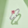 Straight Shank Heart-to-Heart Style S925 Sterling Silver Rhodium Plated 0.5CT D Color Moissanite Engagement GRA Certified Ring