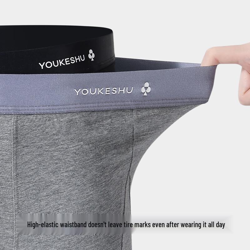 YOUKESHU Men's Modal & Silk Antibacterial Boxer Briefs (3-Pack)