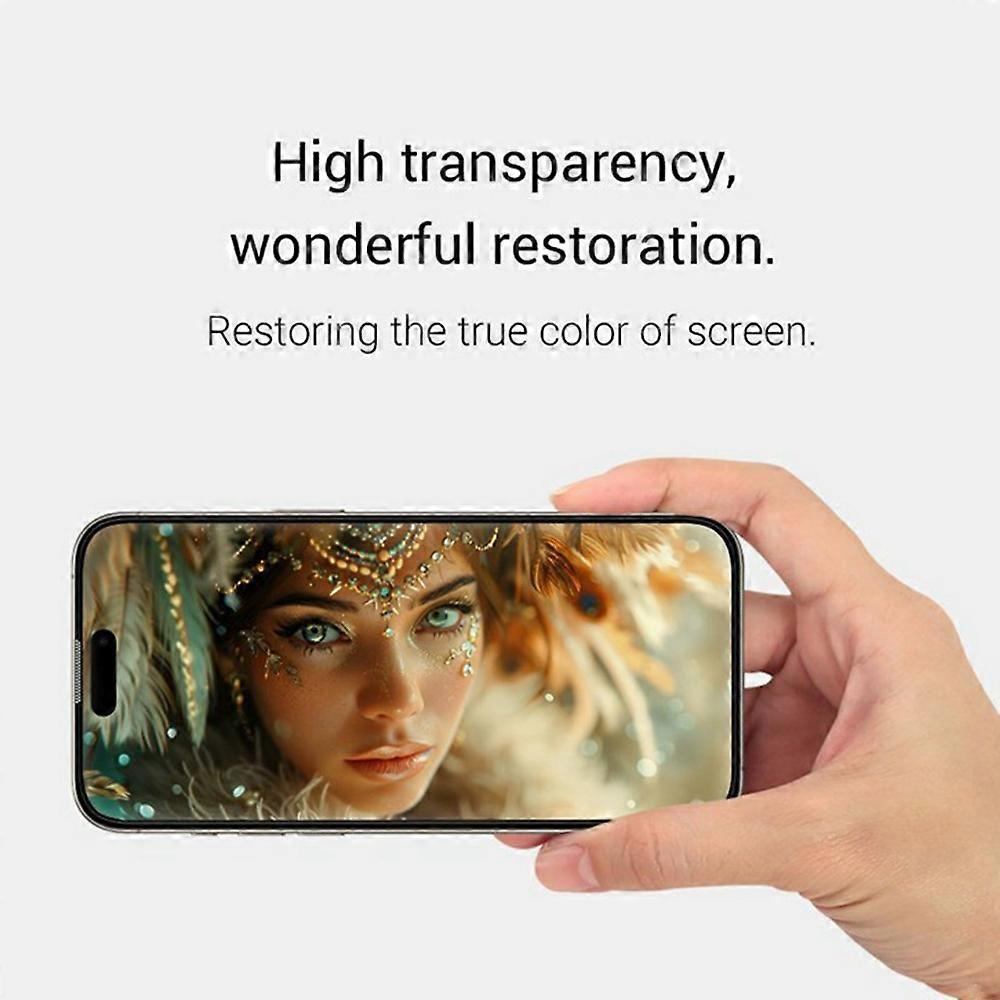 KZDOO For iPhone 16 Pro Anti-Dust Clear Screen Protector 3D Curved AB Glue Tempered Glass Film