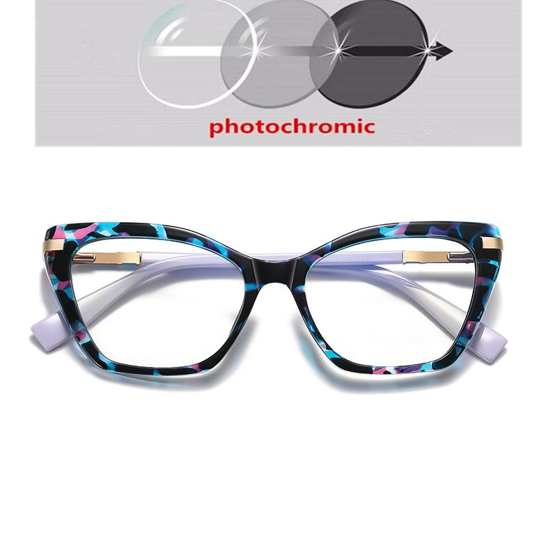 Blue Light Blocking Cat Eye Nearsighted Glasses For Women Spring Hinge TR90 Prescription Spectacles Diopter 0 -0.5 -0.75 To -6.0