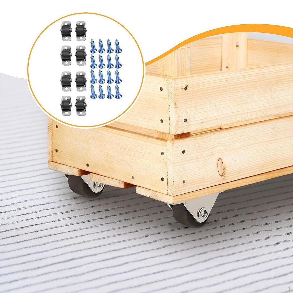8 Stuks Vaste Zwenkwielen Meubels Lineair Wiel Klein Rubber Zwenkwielset voor Tafel