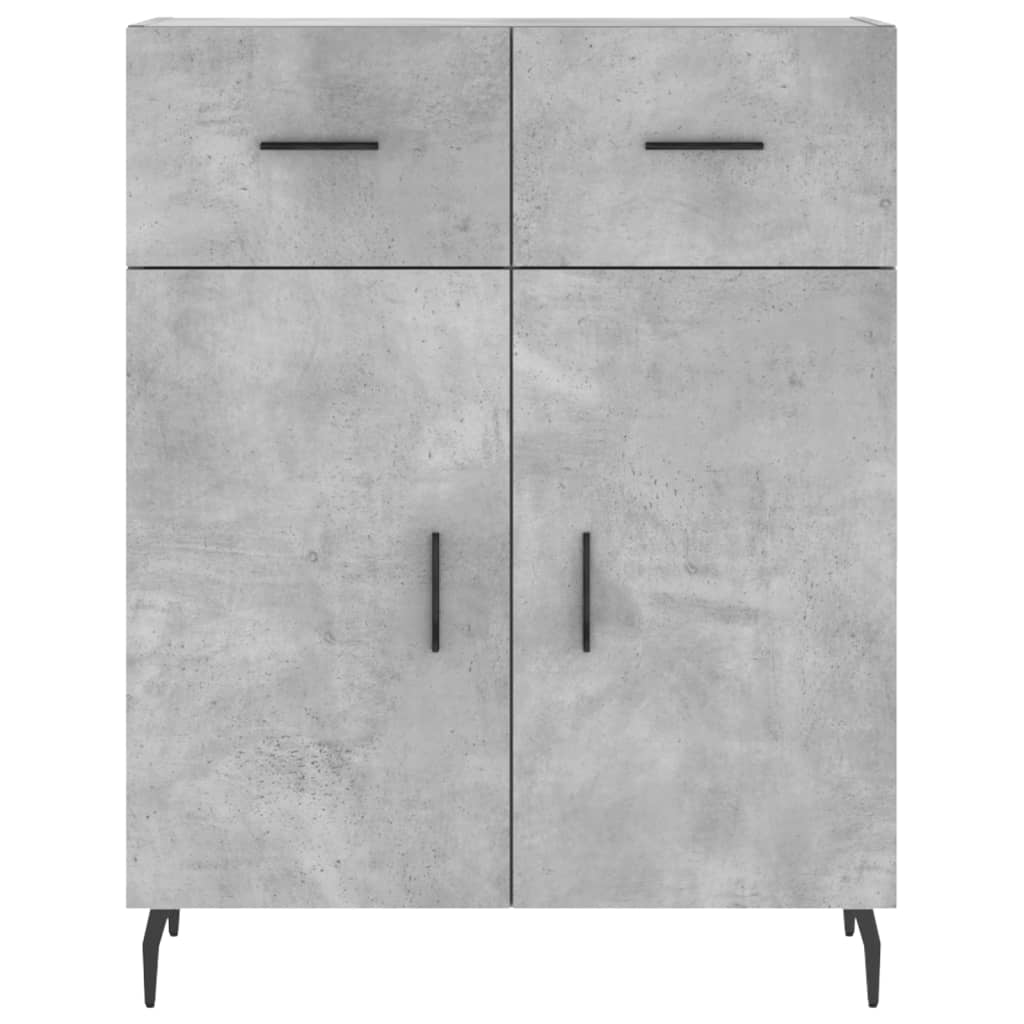 Vidaxl Display Cabinet, Concrete Grey 69.5X34X180 Cm Wood-Based Material