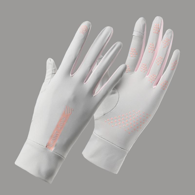 Sunscreen Gloves Summer Driving Women Summer UV Protection Non-slip Riding Electric Vehicles Thin Sunshade Ice Silk Breathable Dew Finger