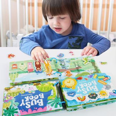 Quebra-cabeça Montessori Livro Silencioso Reconhecimento de Palavras Educação Infantil Iluminação Livro de Adesivos Brinquedos