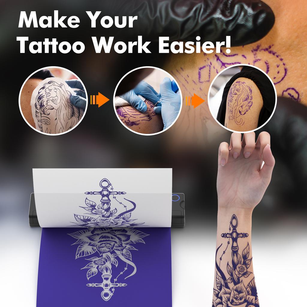 Tattoo Thermal Printer Thermal Inkless Portable A4 Bluetooth Wireless USB