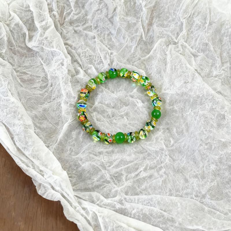 

Натуральный турмалин, миллефиори, стеклянный браслет из бусин - Ювелирные изделия класса люкс