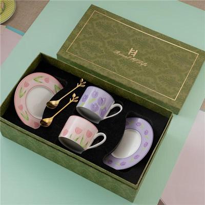 Shangqi Bone China Coffee Cup and Saucer Set