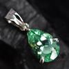 Natural Green Sapphire Certified 24 Ct Solid Silver Pear Cut Pendant Gemstone