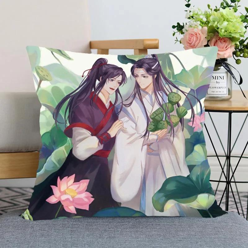 New Arrival Mo Dao Zu Shi Pillow Cover Bedroom Home Office Decorative Pillowcase Square Zipper Pillow Cases Satin Soft No Fade