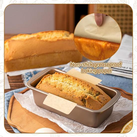 100Pcs Brown Baking Paper, Mini Bread Loaf Pan Liners Loaf Pan Parchment Liners Bread Pan Parchment Supplies, Non-Stick Disposable Greaseproof Baking