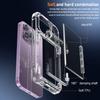 For iPhone 15 Anti-Scratch Phone Cover Clear PC+TPU Phone Case with Kickstand Card Holder